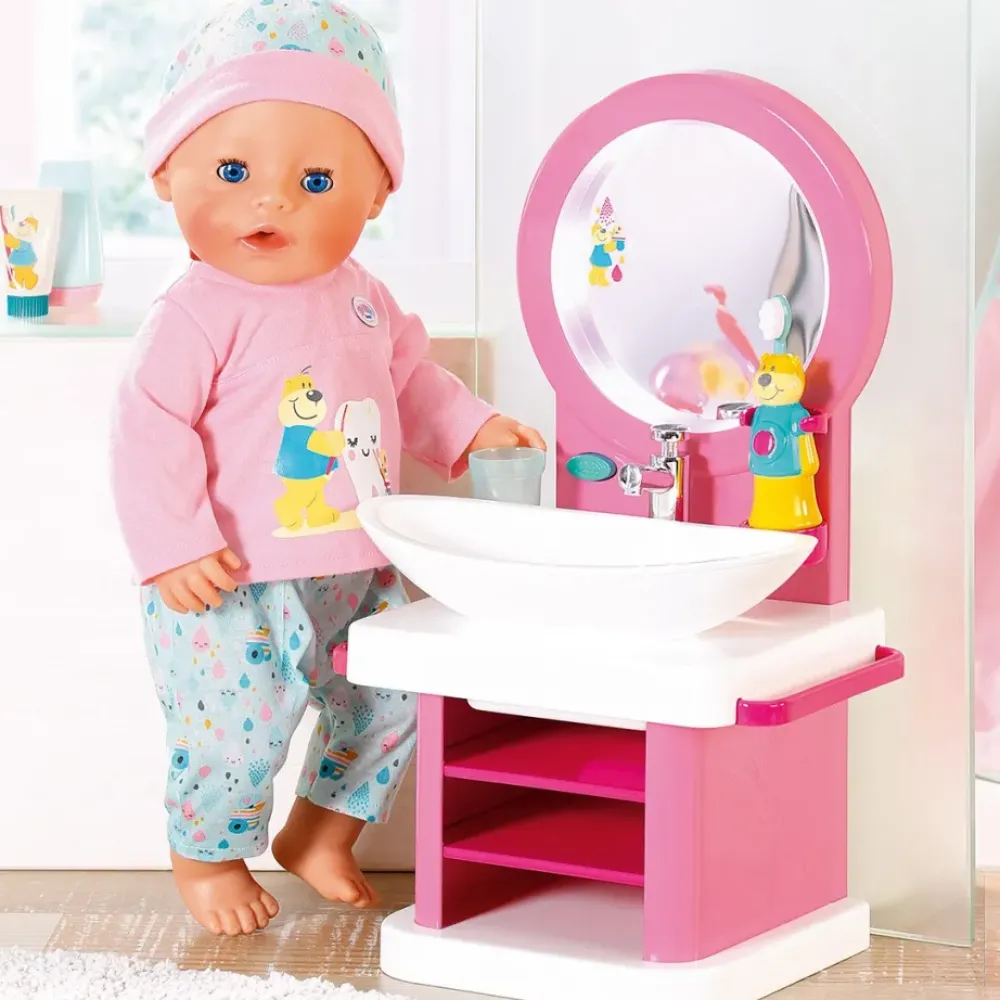 Baby Born Munecas Y Peluches*Accesorio De Muneca Bebe Bano Lavabo Hora De Lavarse Los Dientes
