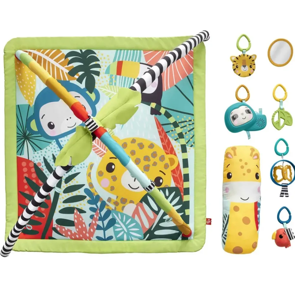 Fisher-Price Preescolar*Alfombra Gimnasio Sensorial Selva Tropical 3 En 1