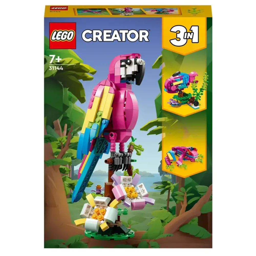 LEGO Puzzles Y Construcciones*Animales De Juguete Para Construir Loro Rosa Exotico Creator 3 En 1