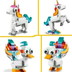 LEGO Puzzles Y Construcciones*Animales De Juguete Para Construir Unicornio Magico Y Pavo Real Creator 3 En 1