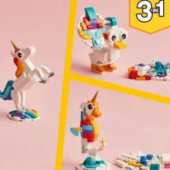 LEGO Puzzles Y Construcciones*Animales De Juguete Para Construir Unicornio Magico Y Pavo Real Creator 3 En 1