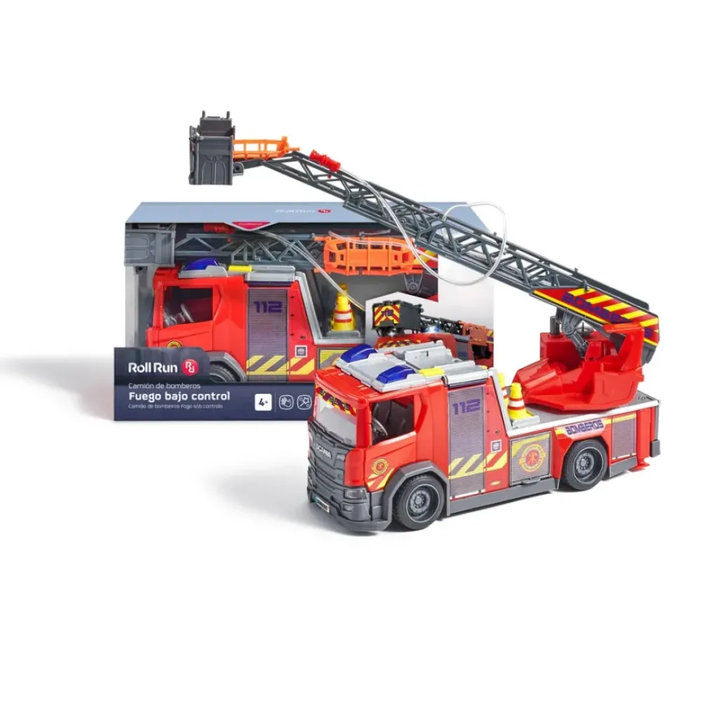 El Corte Inglés Coches, Circuitos Y Radiocontrol*Camion De Bomberos Scania Con Luz, Sonido Y Bomba De Agua Fuego Bajo Control El Corte Ingles