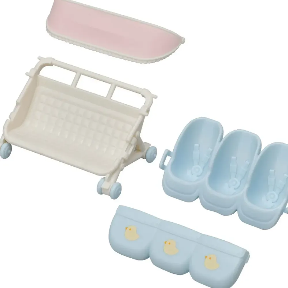 Sylvanian Families Munecas Y Peluches*Carrito De Trillizos