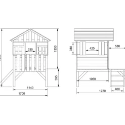MASGAMES Casitas Y Parques*Casita Lollipop Azul Elevada Madera