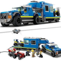 LEGO Puzzles Y Construcciones*Central Movil De Policia, Coches De Juguete Para Construir: Todoterreno Con Dron, Tractor Y Camion, City Police