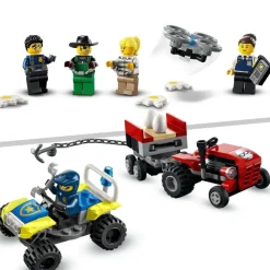 LEGO Puzzles Y Construcciones*Central Movil De Policia, Coches De Juguete Para Construir: Todoterreno Con Dron, Tractor Y Camion, City Police