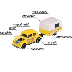 Majorette Coches, Circuitos Y Radiocontrol*Coche Volkswagen The Originals Trailer, 4 Surt.