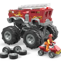 Hot Wheels Puzzles Y Construcciones*Conjunto De Construccion Del Monster Truck 5-Alarm De De Mega