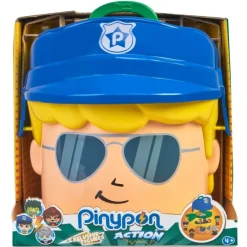 PINYPON ACTION Muñecos Articulados*Contenedor Cabezon Policia Y Monstruos