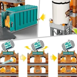 LEGO Puzzles Y Construcciones*Cuerpo De Bomberos, Set De Construccion De Edificio Con Llamas Plegables, Camion De Juguete Y Mini Figuras, City Fire