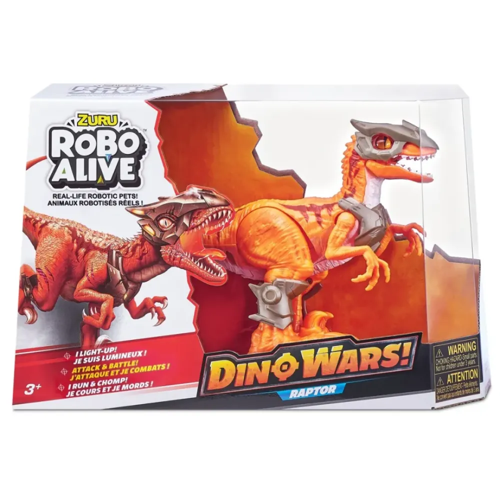 Robo Alive Muñecos Articulados*Dino Wars Raptor Acorazado Electronico Con Movimiento Realista