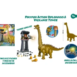 PINYPON ACTION Muñecos Articulados*Diplodocus Y Torre