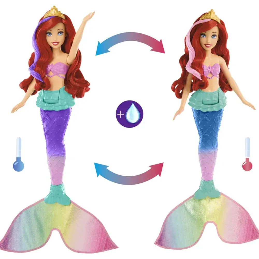 Mattel Munecas Y Peluches*Disney Princess Ariel Cambia De Color Y Nada