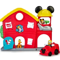 Famosa Preescolar*Estacion De Bomberos De Juguete Con Mickey Mouse, El Pato Donald, Figaro Y Pluto Disney
