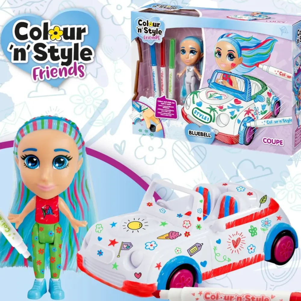Goliath Games Juegos Educativos*Juego Creativo Colorea, Disena Y Personaliza Muneca Y Coche Colour 'N' Style Coupe