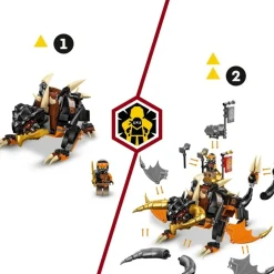 LEGO Puzzles Y Construcciones*Juguete De Animales Para Construir Dragon De Tierra Evo De Cole Y Escorpion Ninjago