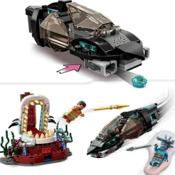 LEGO Puzzles Y Construcciones*Juguete De Construccion Black Panther: Wakanda Forever Sala Del Trono Del Rey Namor Con Animales Marinos Marvel