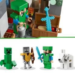 LEGO Puzzles Y Construcciones*Juguete De Construccion Los Picos De Hielo De Steve Con Cueva Y Espada De Diamante Minecraft