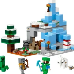 LEGO Puzzles Y Construcciones*Juguete De Construccion Los Picos De Hielo De Steve Con Cueva Y Espada De Diamante Minecraft