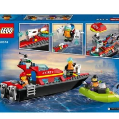 LEGO Puzzles Y Construcciones*Juguete De Construccion Lancha De Rescate De Bomberos Y Barco Zodiac Para La Banera City