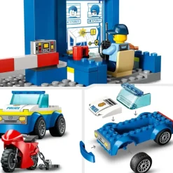 LEGO Puzzles Y Construcciones*Juguete De Construccion Persecucion En La Comisaria De Policia Con Moto Y Mini Figuras City
