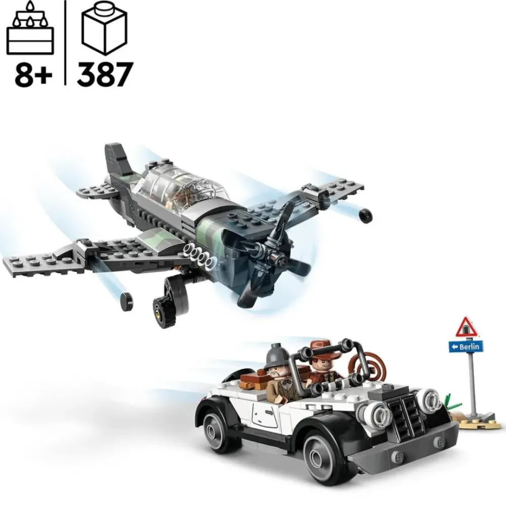 LEGO Puzzles Y Construcciones*Juguete De Construccion Persecucion Del Caza Avion Indiana Jones