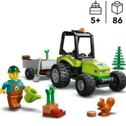LEGO Puzzles Y Construcciones*Juguete De Construccion Tractor Forestal Con Remolque Y Mini Figura De Jardinero City