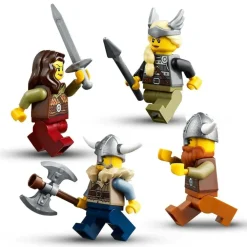 LEGO Puzzles Y Construcciones*Juguete De Construccion Y Accion Barco Vikingo Y Serpiente Midgard, Casa, Dragon Y Lobo Creator 3En1