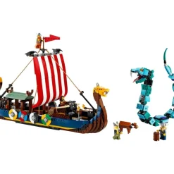 LEGO Puzzles Y Construcciones*Juguete De Construccion Y Accion Barco Vikingo Y Serpiente Midgard, Casa, Dragon Y Lobo Creator 3En1