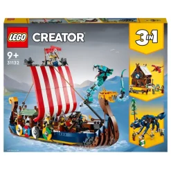 LEGO Puzzles Y Construcciones*Juguete De Construccion Y Accion Barco Vikingo Y Serpiente Midgard, Casa, Dragon Y Lobo Creator 3En1