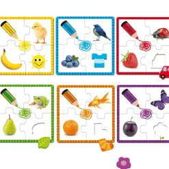 Goula Preescolar*Juguete De Madera Educativo 6 Puzzles De 4 Piezas Color Puzzle