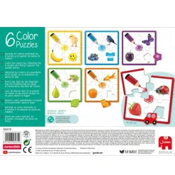 Goula Preescolar*Juguete De Madera Educativo 6 Puzzles De 4 Piezas Color Puzzle