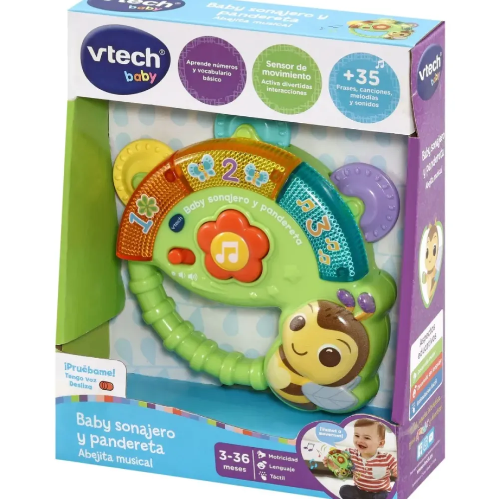 VTech Preescolar*Juguete Para Bebes Baby Sonajero Y Pandereta, Abejita Musical Interactiva Para Agitar Baby