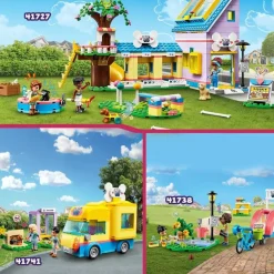 LEGO Puzzles Y Construcciones*Juguetes De Animales Furgoneta De Rescate Canino Con Mini Munecas Friends