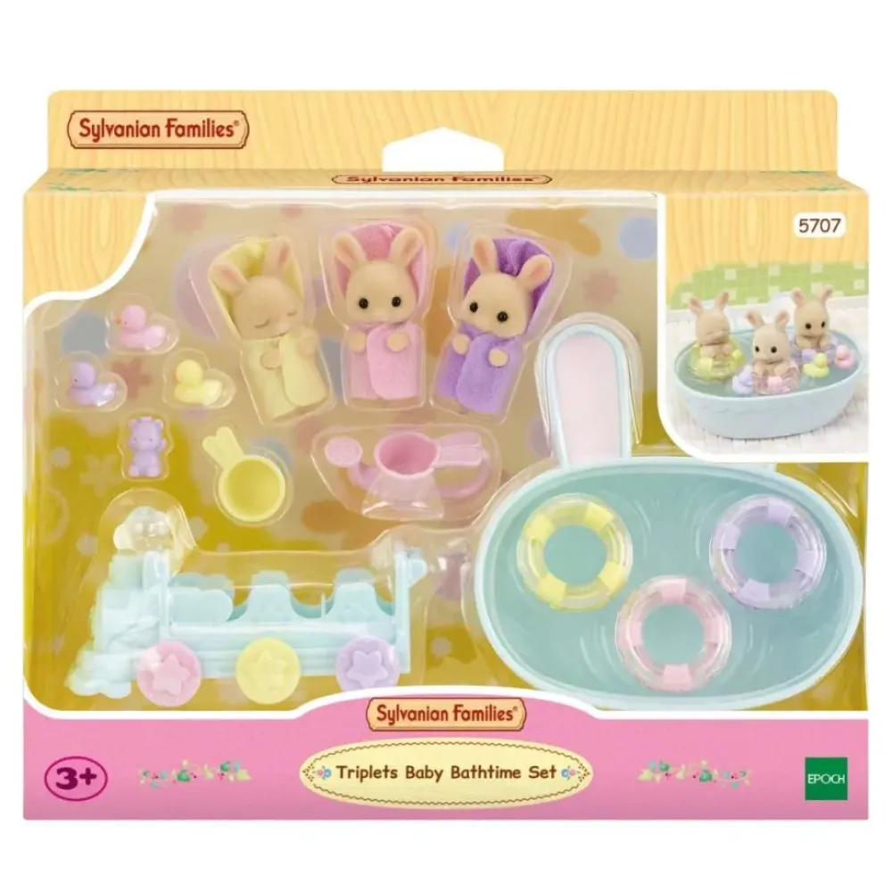 Sylvanian Families Munecas Y Peluches*La Hora Del Bano De Los Trillizos