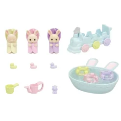 Sylvanian Families Munecas Y Peluches*La Hora Del Bano De Los Trillizos