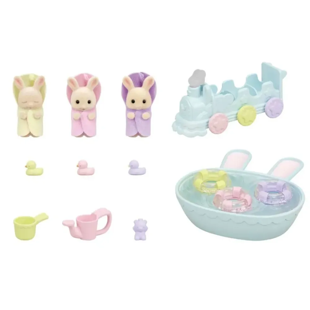 Sylvanian Families Munecas Y Peluches*La Hora Del Bano De Los Trillizos