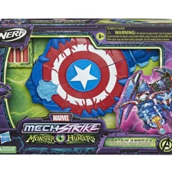 Nerf Muñecos Articulados*Lanzador Escudo Capitan America Avengers Monster Hunters