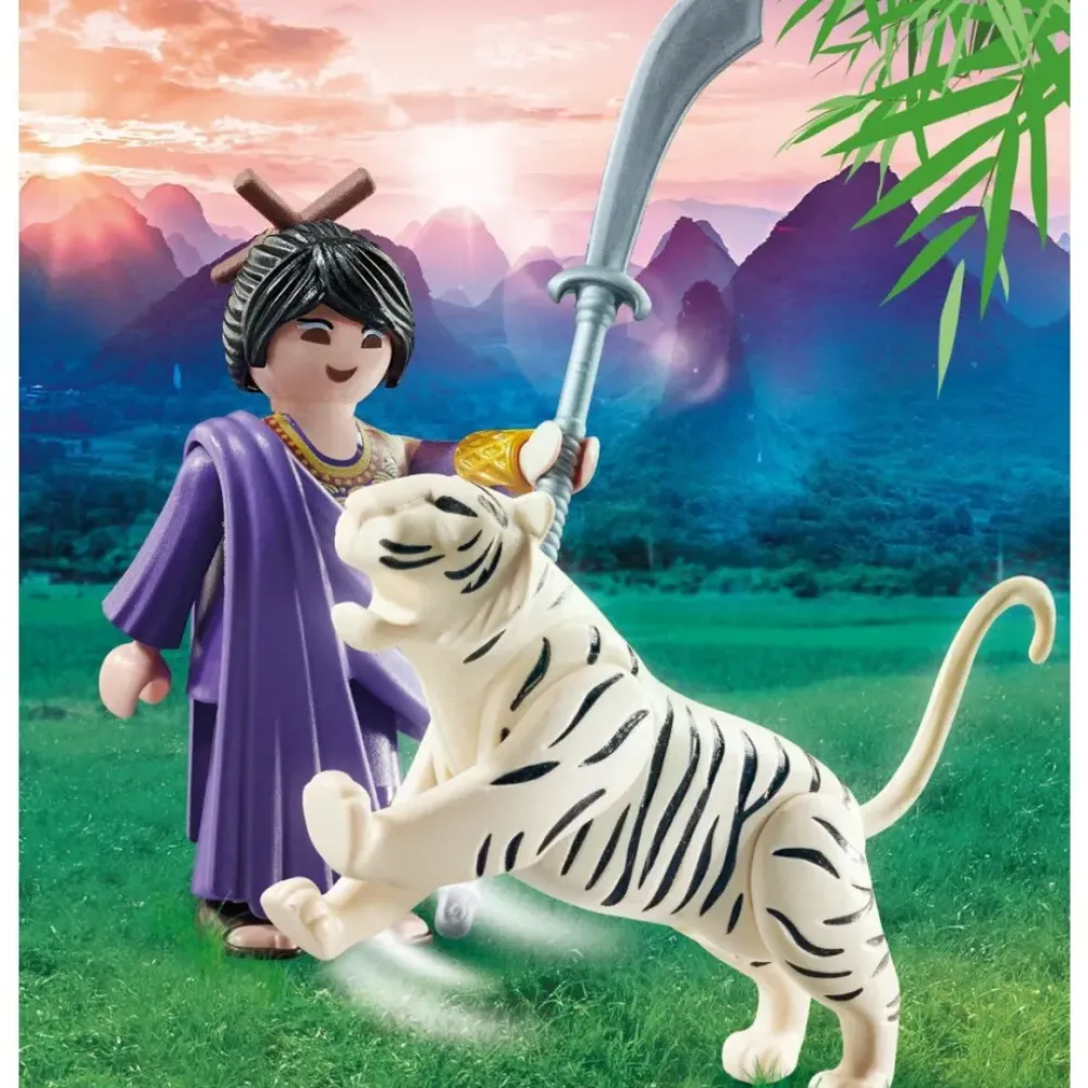 Playmobil Muñecos Articulados*Luchadora Asiatica Con Tigre Special Plus
