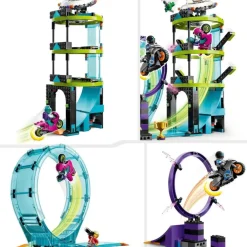 LEGO Puzzles Y Construcciones*Motos De Juguete Y Desafio Acrobatico: Rizo Extremo 1 O 2 Jugadores City Stuntz