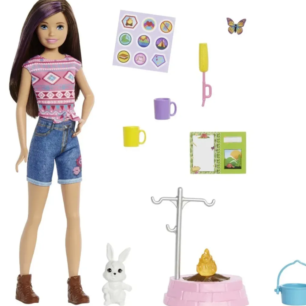 Barbie Munecas Y Peluches*Muneca ¡Vamos De Camping! Munecas Con Mascotas
