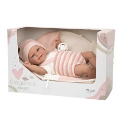 Muñecas Arias Munecas Y Peluches*Muneca Con Peso Elegance 35 Cm Babyto Rosa Con Manta
