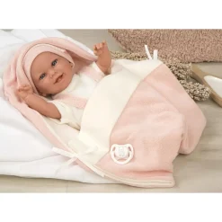 Muñecas Arias Munecas Y Peluches*Muneca Con Peso Elegance 35 Cm Babyto Rosa Con Manta