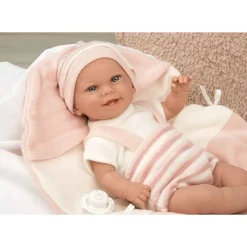 Muñecas Arias Munecas Y Peluches*Muneca Con Peso Elegance 35 Cm Babyto Rosa Con Manta