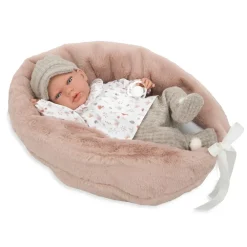 Muñecas Arias Munecas Y Peluches*Muneca Con Peso Elegance 40 Cm Andie Gris Con Cojin Lactancia