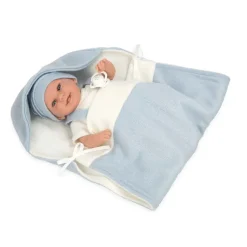 Muñecas Arias Munecas Y Peluches*Muneca Con Peso Elegance 35 Cm Babyto Azul Con Manta