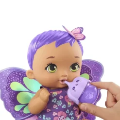 My Garden Baby Munecas Y Peluches*Muneco De Juguete Hago Pipi Morado Con Manta Mariposa Biberon Y Panal Mariposas