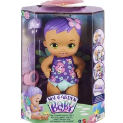 My Garden Baby Munecas Y Peluches*Muneco De Juguete Hago Pipi Morado Con Manta Mariposa Biberon Y Panal Mariposas