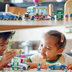 LEGO Puzzles Y Construcciones*Persecucion Policial Del Camion De Los Helados, Set De Construccion Con 2 Coches De Juguete Y Mini Figuras, City Police