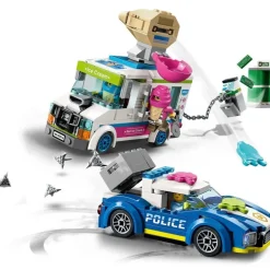 LEGO Puzzles Y Construcciones*Persecucion Policial Del Camion De Los Helados, Set De Construccion Con 2 Coches De Juguete Y Mini Figuras, City Police